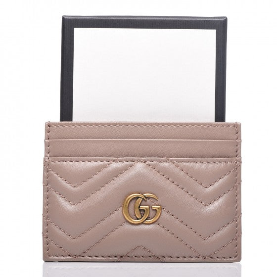 Gucci Calfskin Matelasse GG Marmont Card Holder Porcelain Rose 7 of 7