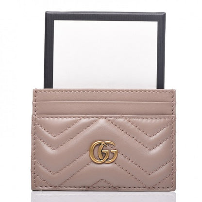 Gucci Calfskin Matelasse GG Marmont Card Holder Porcelain Rose 7 of 7
