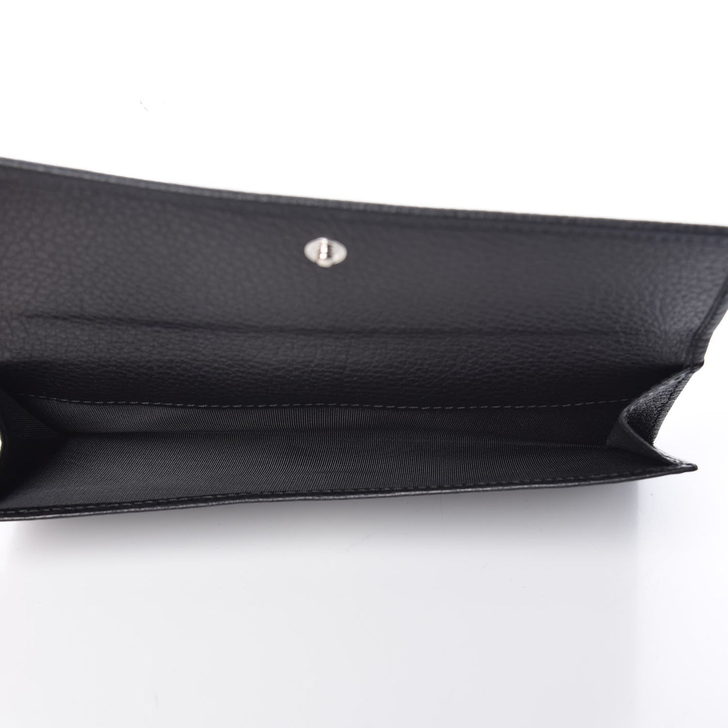 Pebbled Calfskin Punch Continental Flap Wallet Black