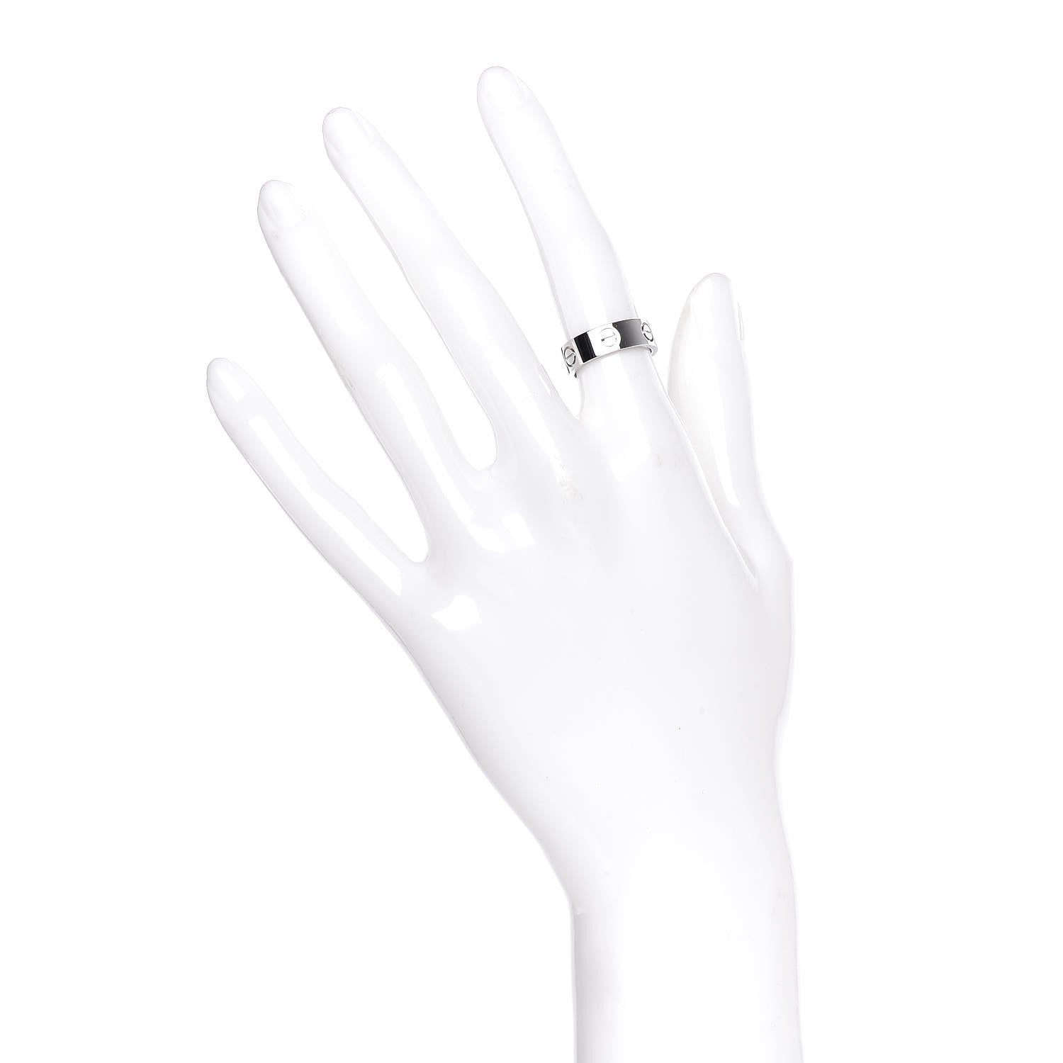 Cartier 18K White Gold 5.5mm LOVE Ring 48 4.5 2 of 4