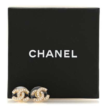 Chanel Crystal Mini Timeless CC Earrings Gold 5 of 5