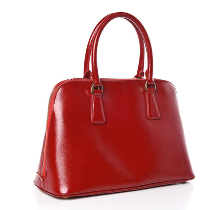 Prada Saffiano Vernice Medium Promenade Tote Rosso 3 of 13