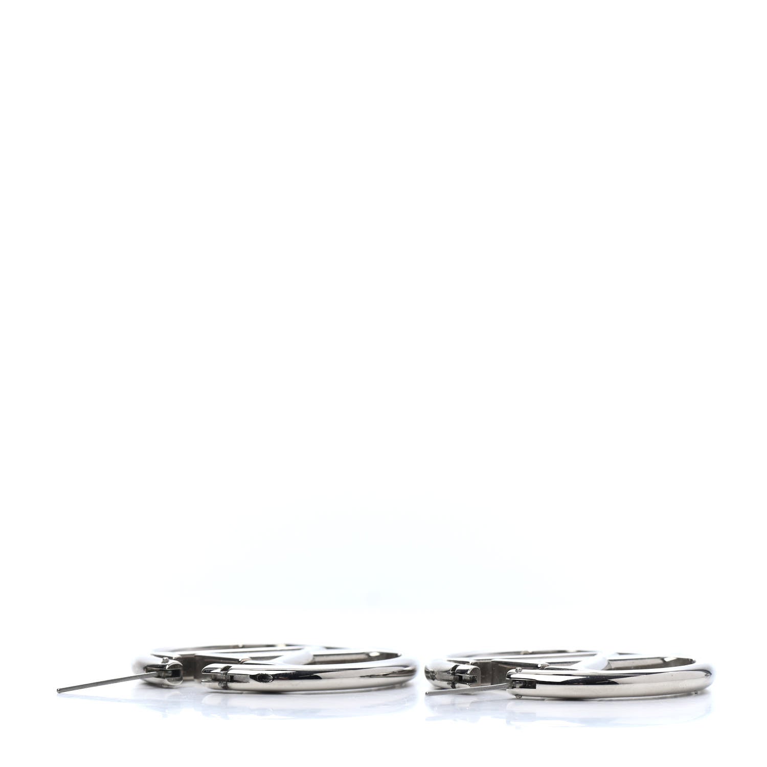 Louis Vuitton Palladium Louise Hoop Earrings Silver 3 of 3