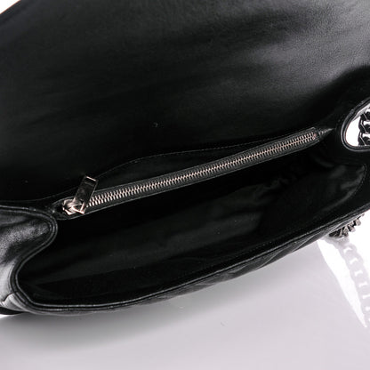 Saint Laurent Sheepskin Matelasse Chevron Monogram Large College Satchel Black 5 of 8