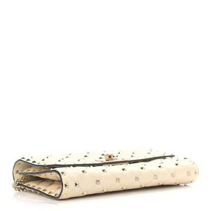 Valentino Garavani Nappa Rockstud Spike Wallet on Chain Light Ivory 4 of 9