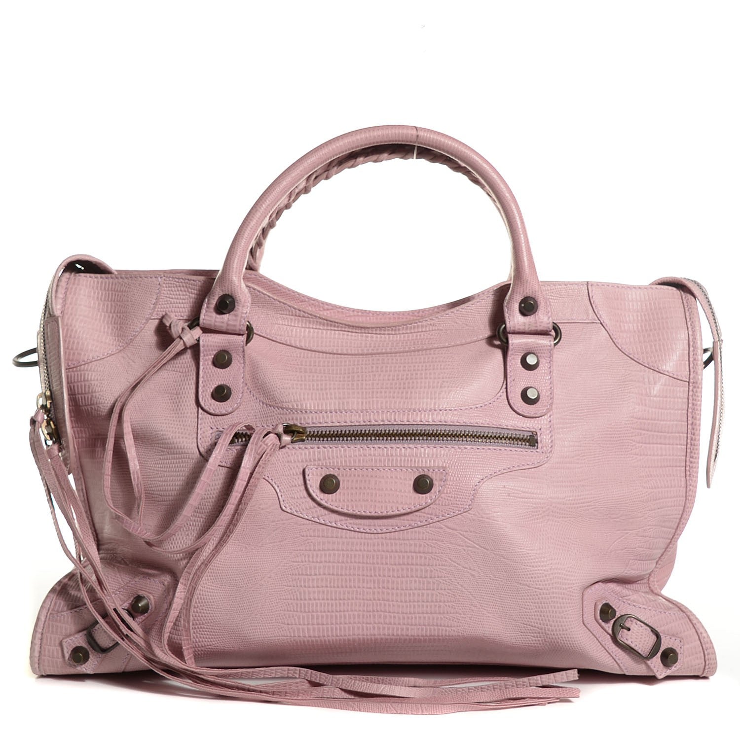 Balenciaga Agneau Classic Hardware Lizard Embossed City Parme 1 of 12