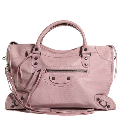 Balenciaga Agneau Classic Hardware Lizard Embossed City Parme 1 of 12