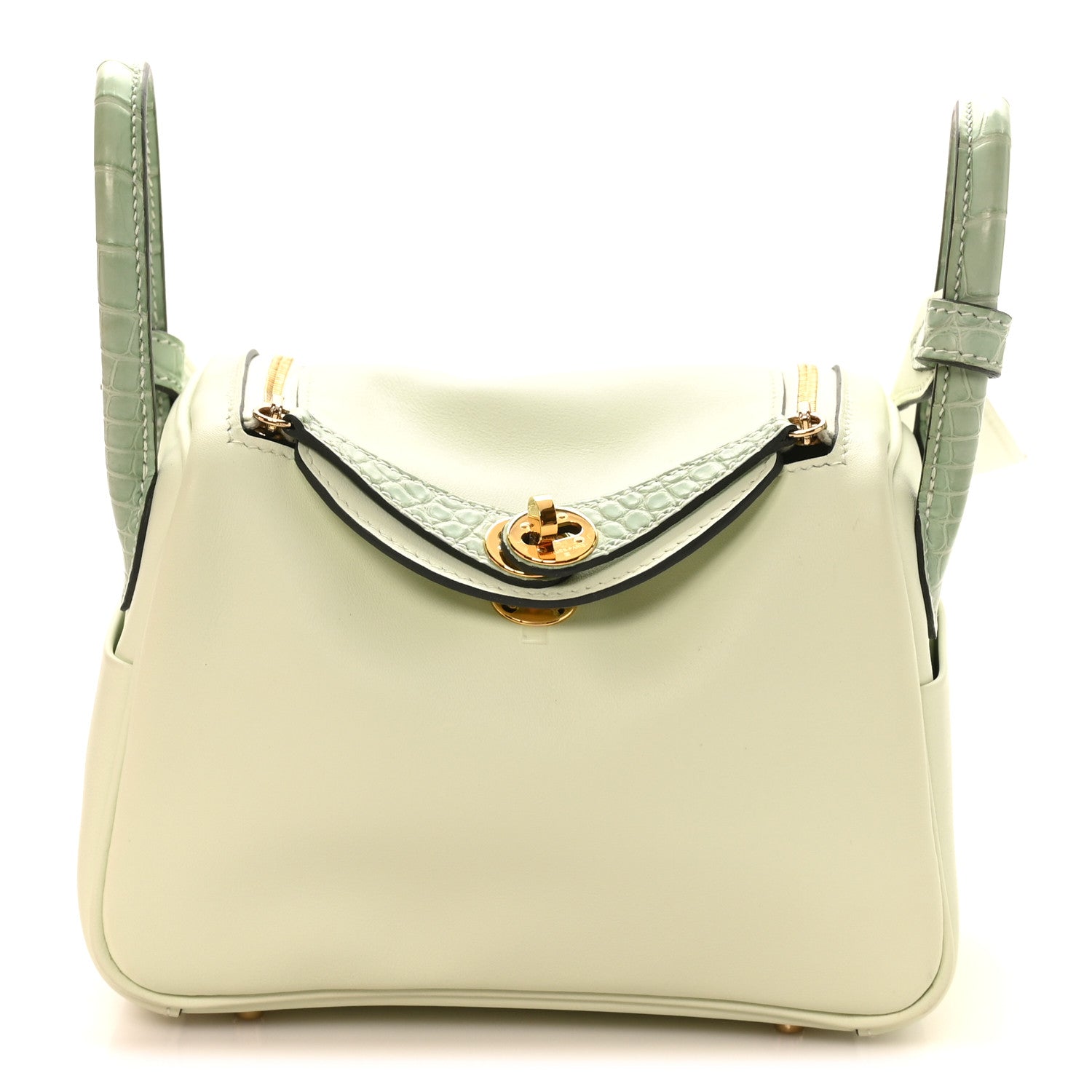 Hermes Matte Alligator Swift Verso Mini Touch Lindy 20 Vert Fizz 1 of 11