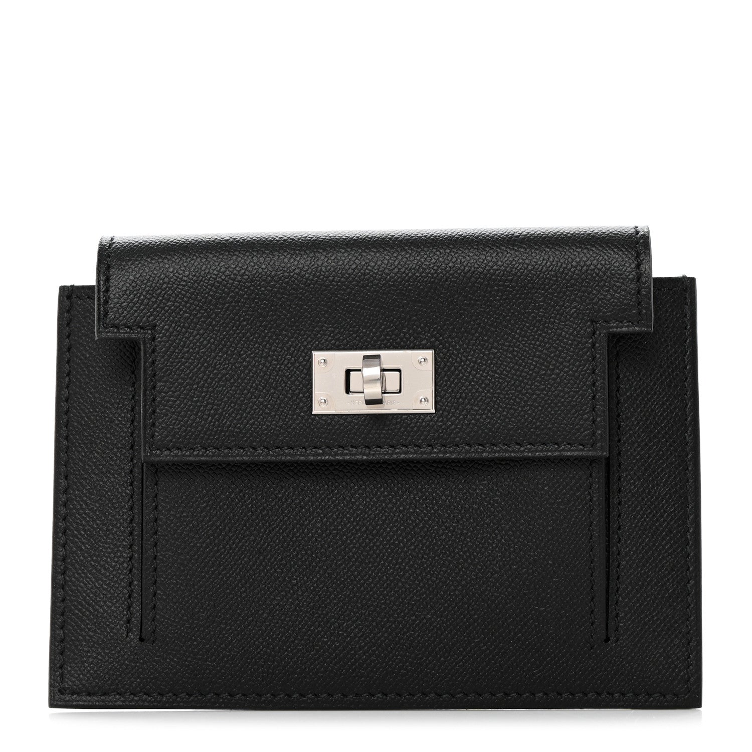 Hermes Epsom Kelly Pocket Compact Wallet Black 1 of 7