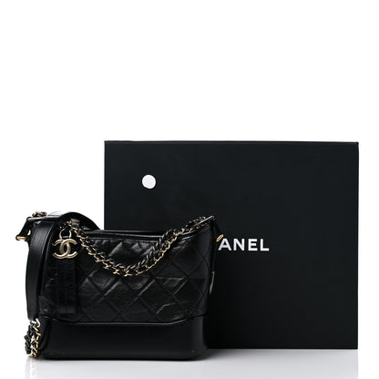 Chanel Aged Calfskin Quilted Small Gabrielle Hobo Black 14 of 14