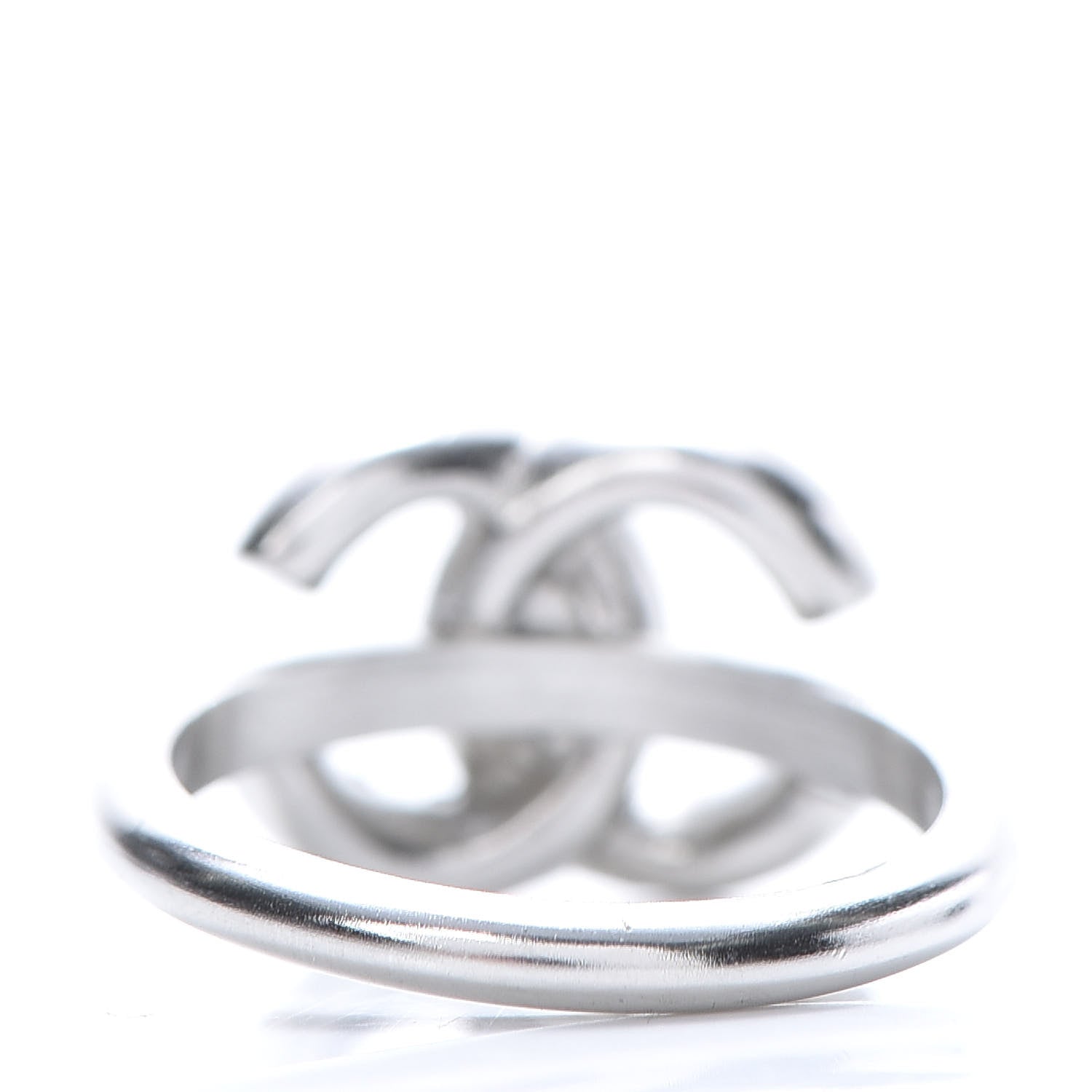 Chanel Crystal CC Ring 54 Iridescent Silver 4 of 7