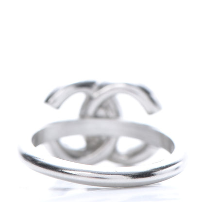 Chanel Crystal CC Ring 54 Iridescent Silver 4 of 7