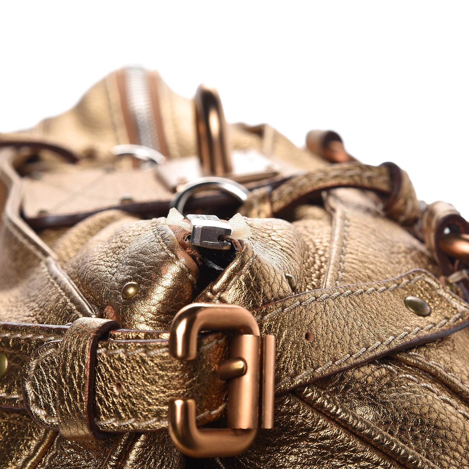 Chloe Metallic Calfskin Medium Paddington Satchel Gold 8 of 12