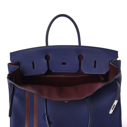 Hermes Togo Swift Officier Birkin 40 Bleu Encre Bordeaux 12 of 35
