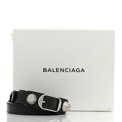 Balenciaga Agneau Giant Silver Hardware Triple Tour M Bracelet Gris Fossile 7 of 7
