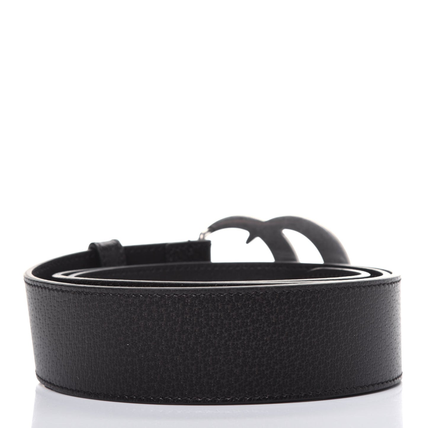 Textured Dollar Calfskin Nickel Double G 40mm Belt 100 40 Dark Cocoa
