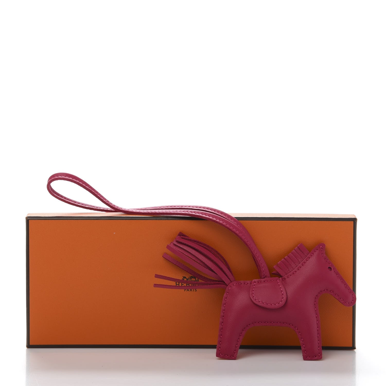 Hermes Milo Lambskin Grigri Rodeo Horse Bag Charm PM Rose Mexico 5 of 5