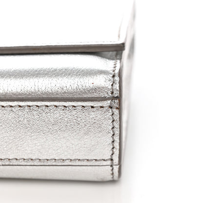 Saint Laurent Textured Metallic Calfskin Classic Monogram Cassandre Clutch Silver 14 of 14