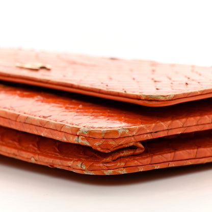 Chanel Snakeskin Wallet On Chain WOC Orange 14 of 14