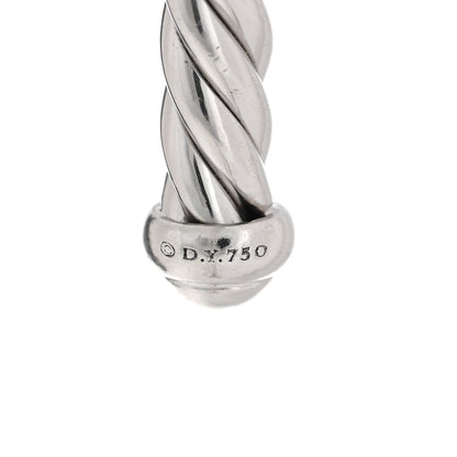 David Yurman 18K White Gold Diamond 3mm Cablespira Single Station Bracelet 3 of 3