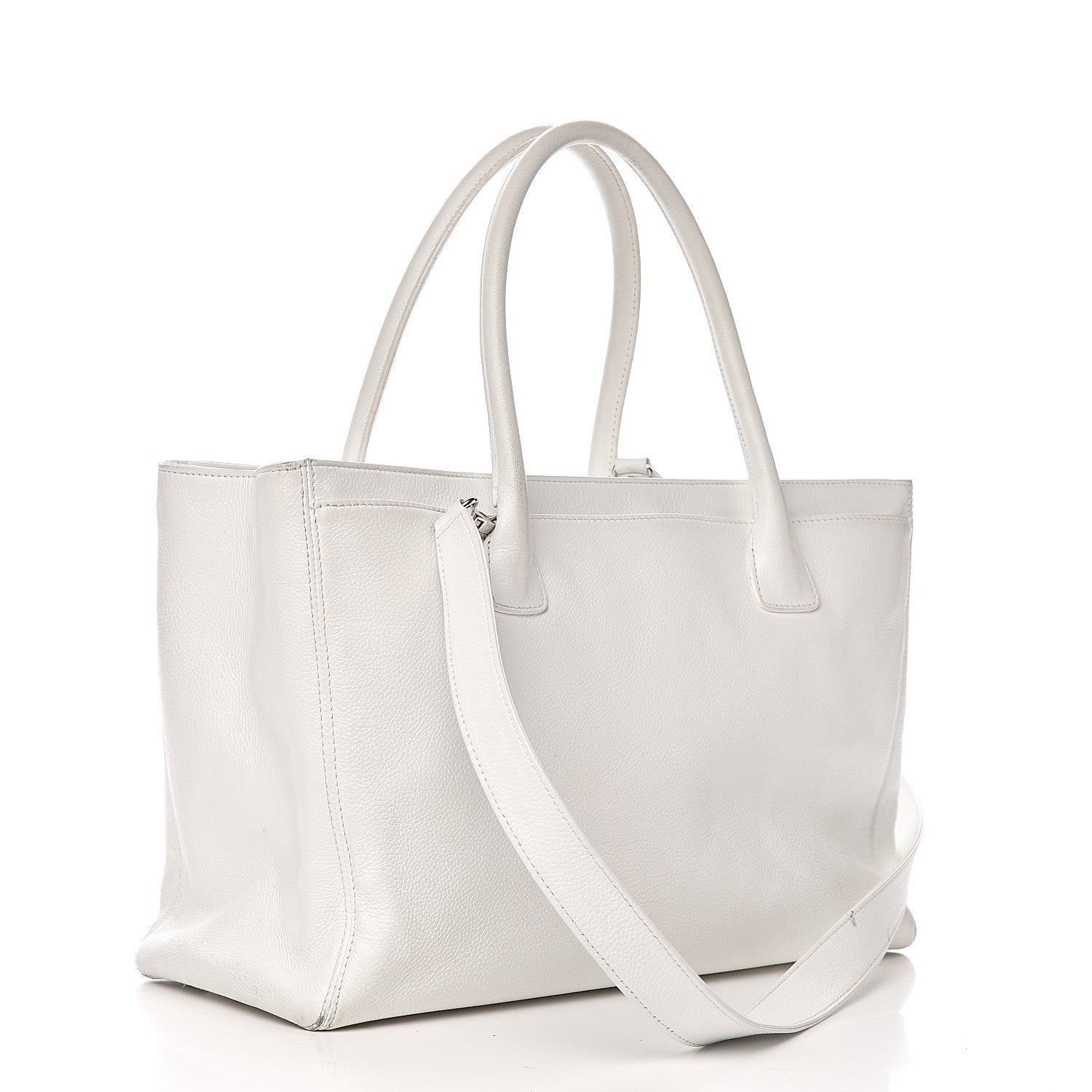Chanel Caviar Cerf Executive Shopper Tote White 2 of 24