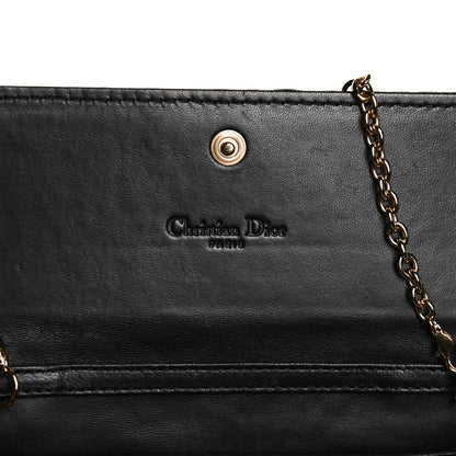 Christian Dior Woven Lady Dior Rendezvous Wallet On Chain Black 5 of 10