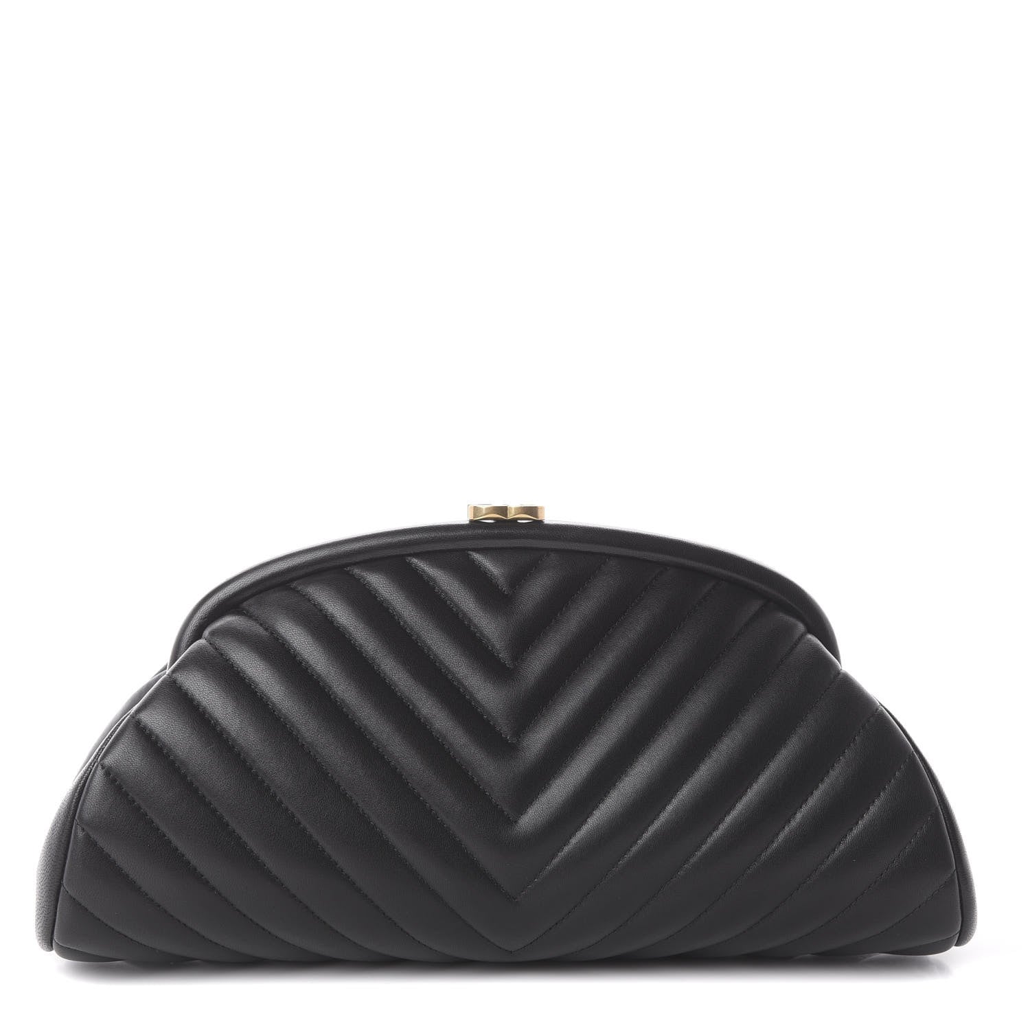 Chanel Lambskin Chevron Quilted Timeless Clutch Black 1 of 6