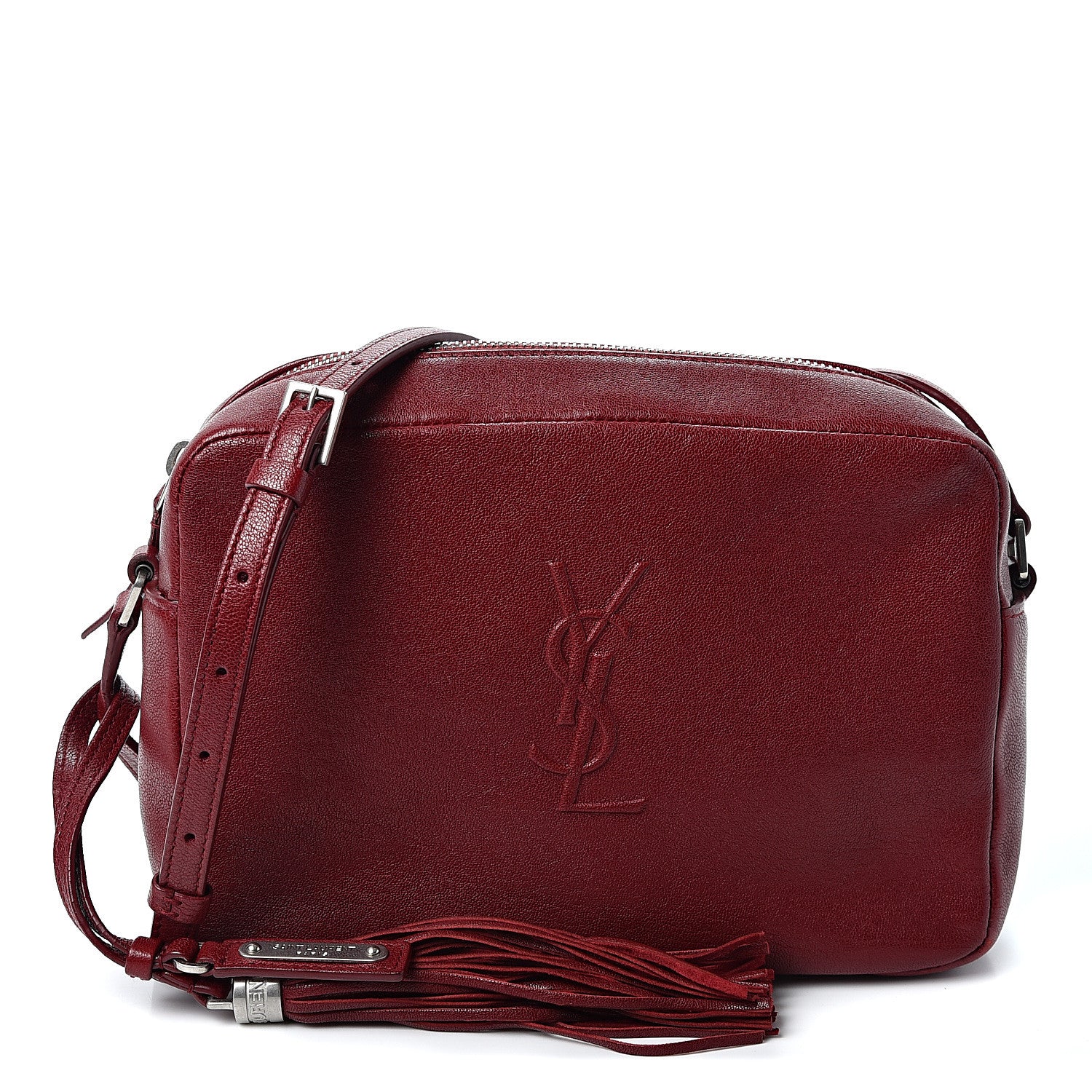 Saint Laurent Lambskin Monogram Small Lou Camera Bag Lipstick Red 1 of 9