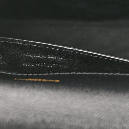 Saint Laurent Grain De Poudre Textured Mixed Matelasse Triquilt Medium Monogram Satchel Black 8 of 11