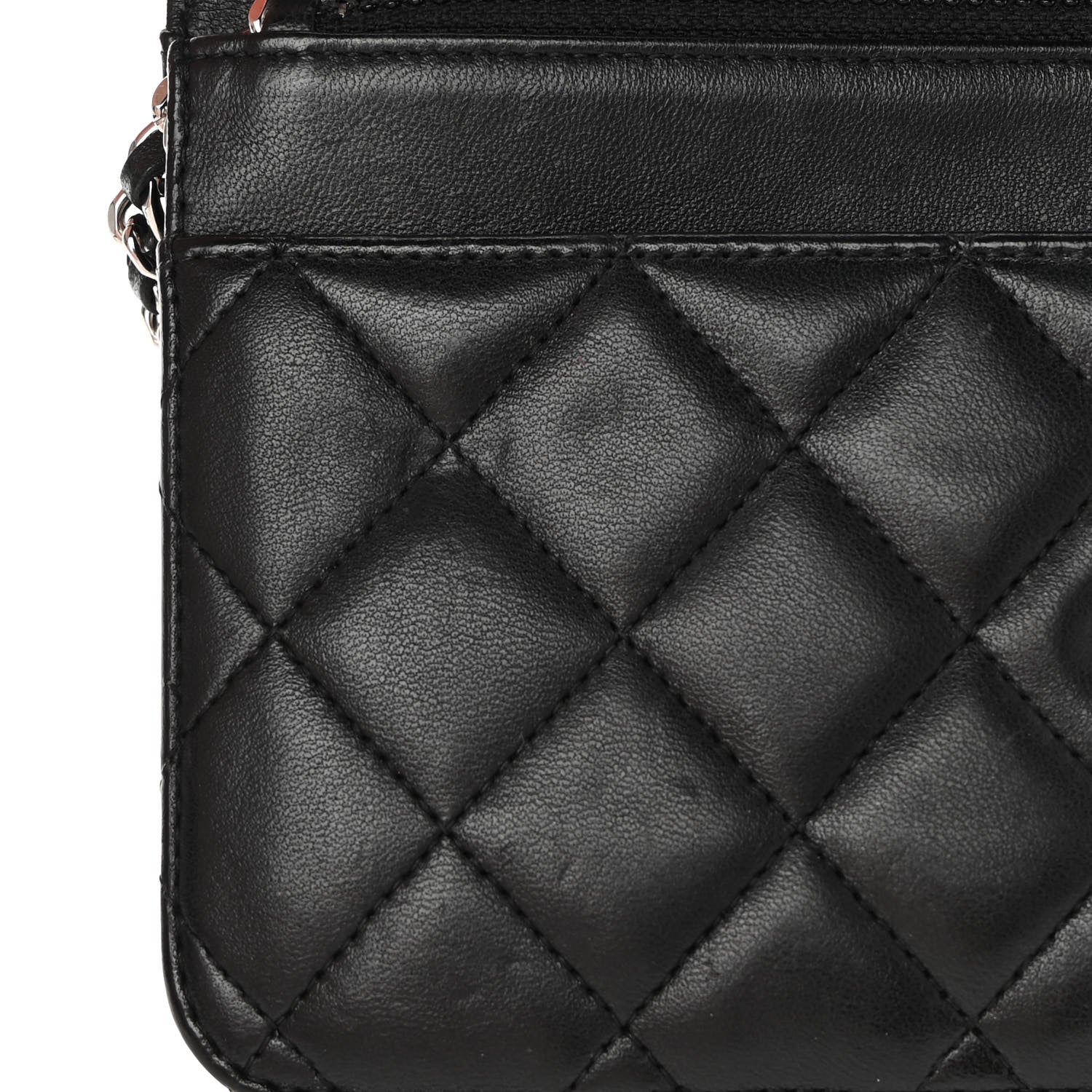 Chanel Lambskin Quilted Wallet On Chain WOC Black 11 of 14
