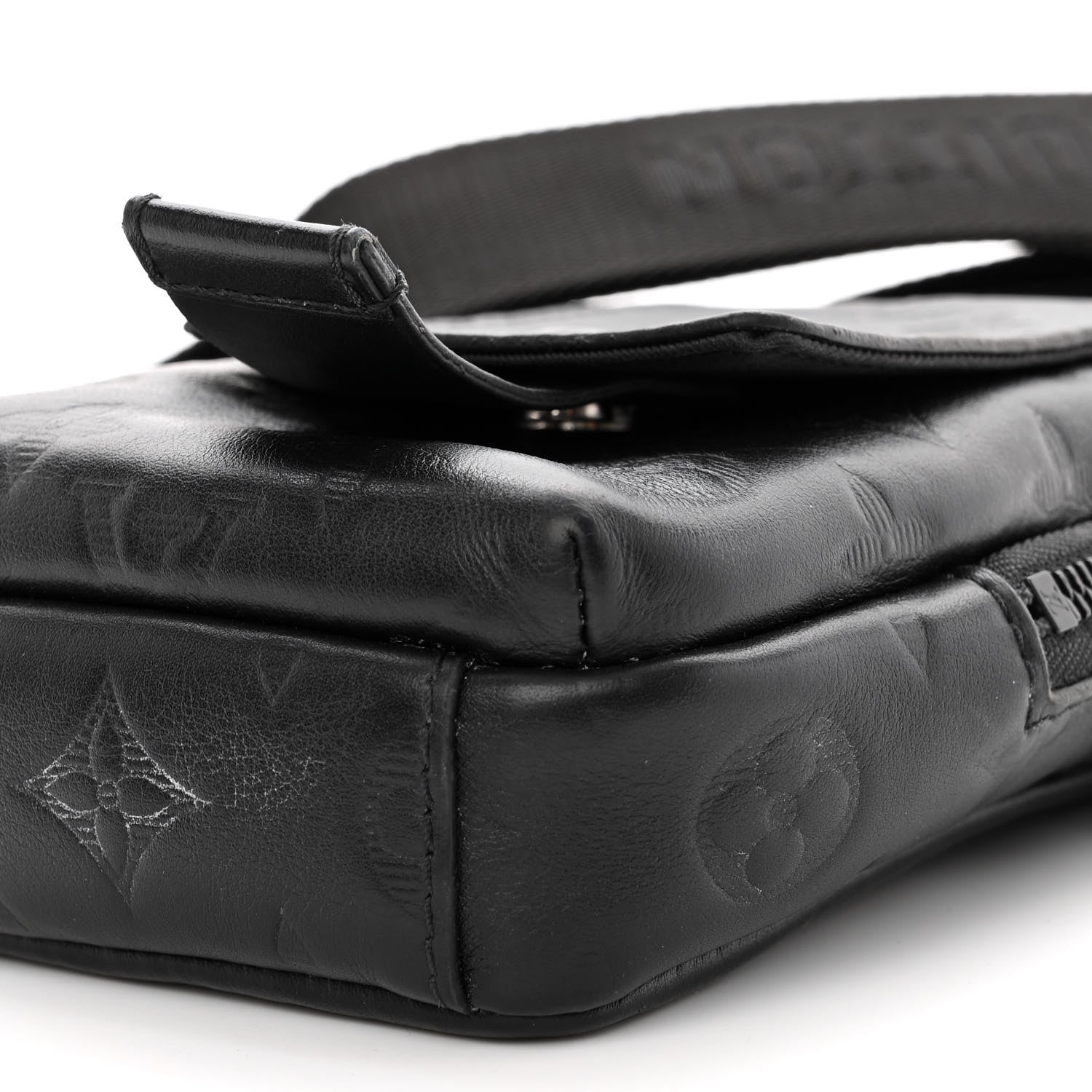 Louis Vuitton Calfskin Monogram Shadow Double Phone Pouch NM Black 9 of 9