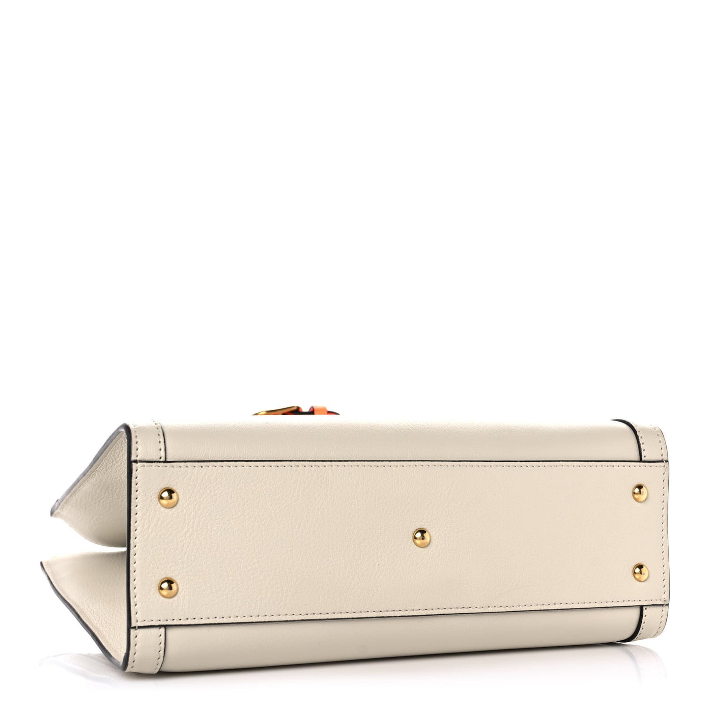 Wonka Grain Calfskin Small Diana Tote Bag Mystic White Orange Fluo