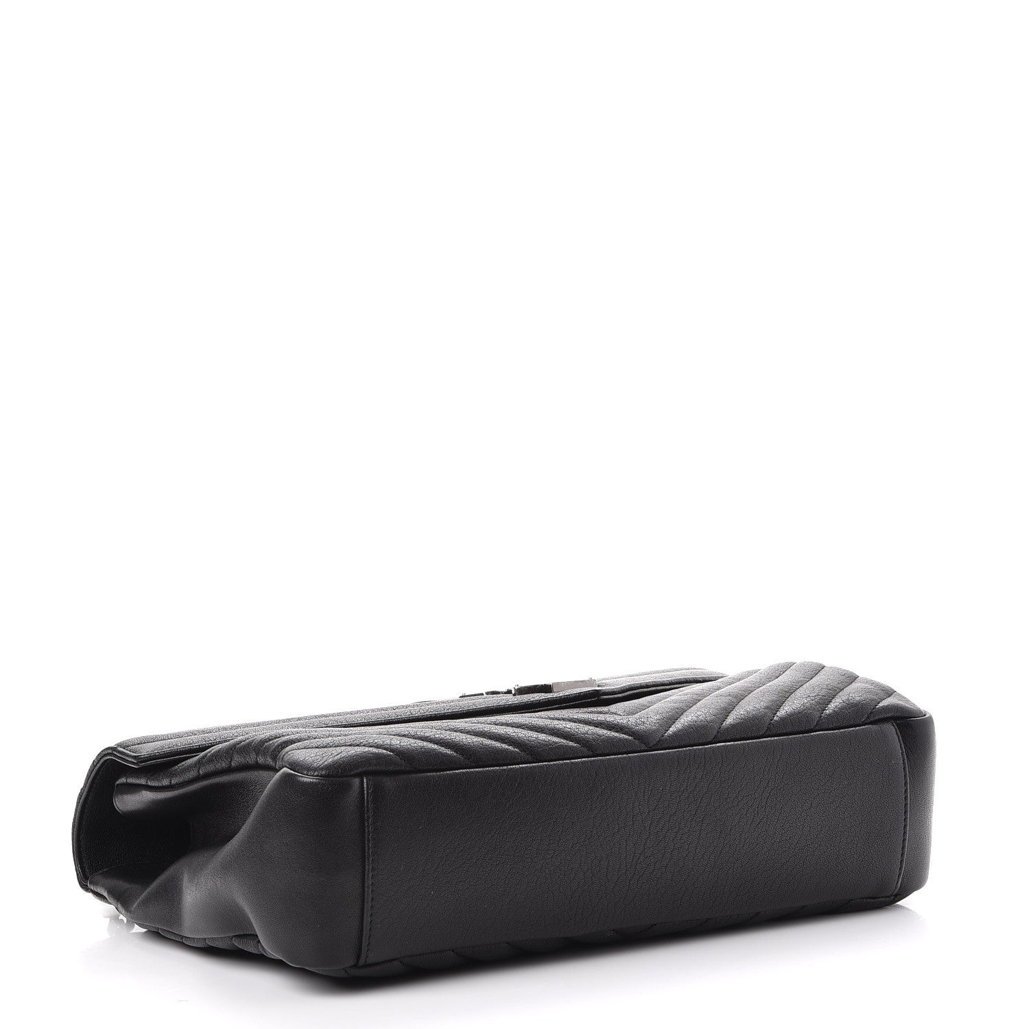 Saint Laurent Sheepskin Matelasse Chevron Monogram Large College Satchel Black 4 of 7