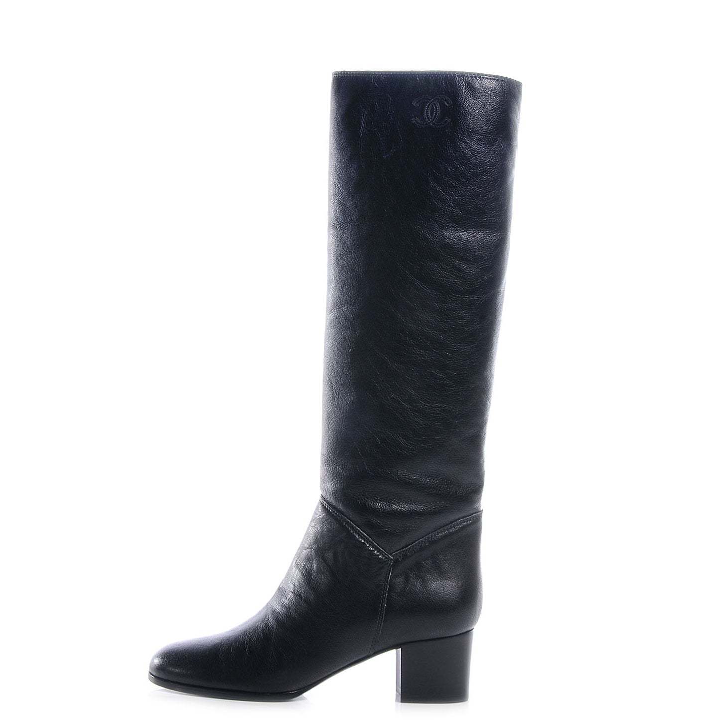 CC Leather Knee High Riding Boots 9.5 Black