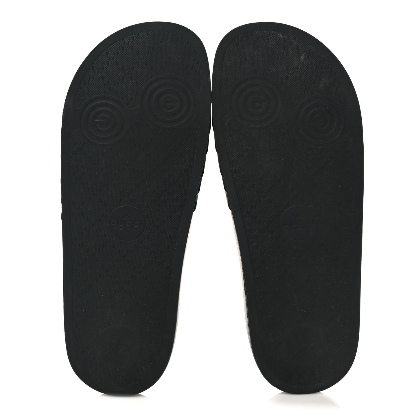 Rubber Matelasse Womens Slide Sandals 41 Black