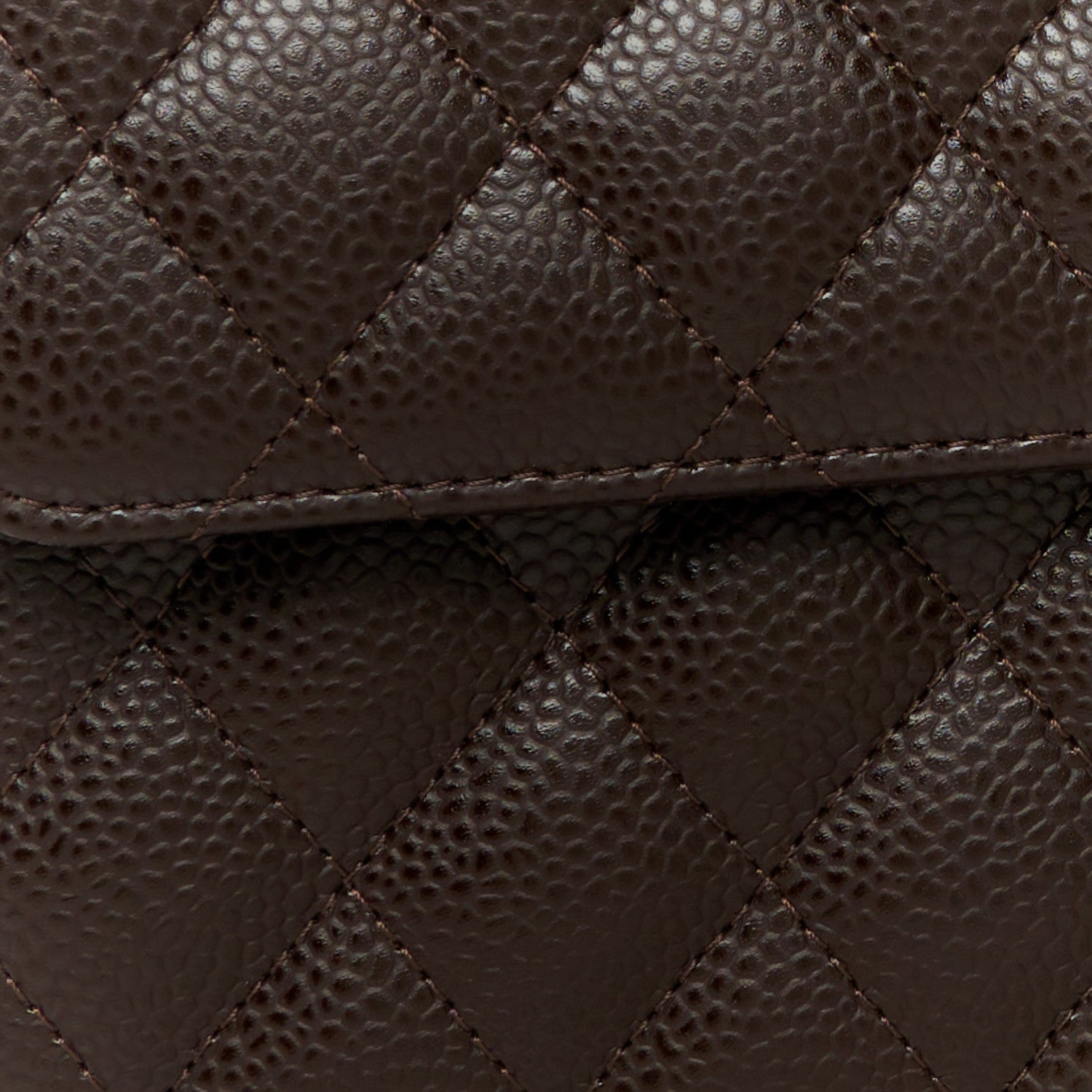 Chanel Caviar Quilted East West Flap Dark Brown 16 of 21