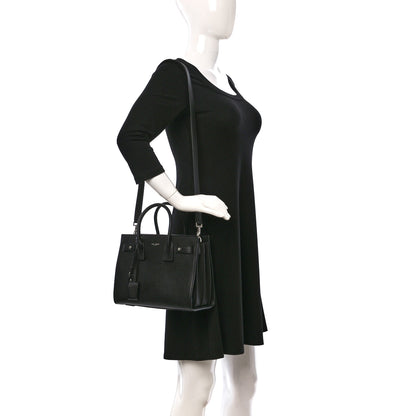 Saint Laurent Grained Calfskin Baby Sac De Jour Souple Black 2 of 9