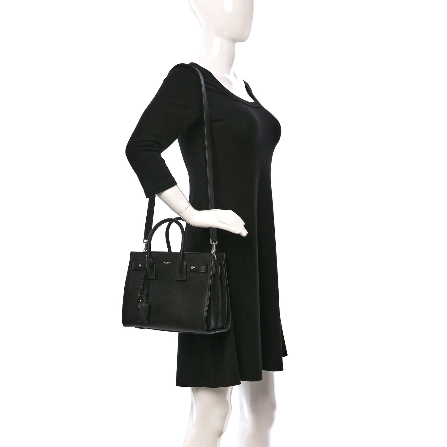 Grained Calfskin Baby Sac De Jour Souple Black