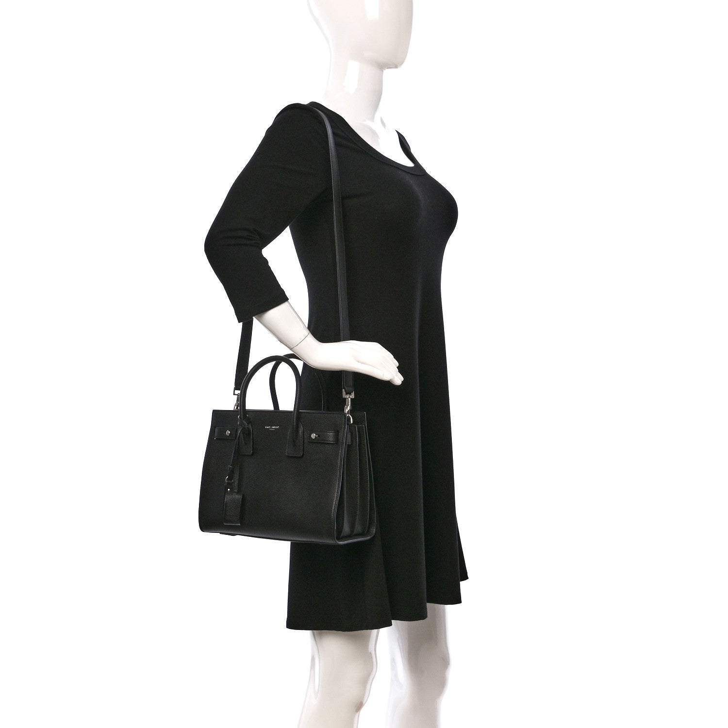 Saint Laurent Grained Calfskin Baby Sac De Jour Souple Black 2 of 9