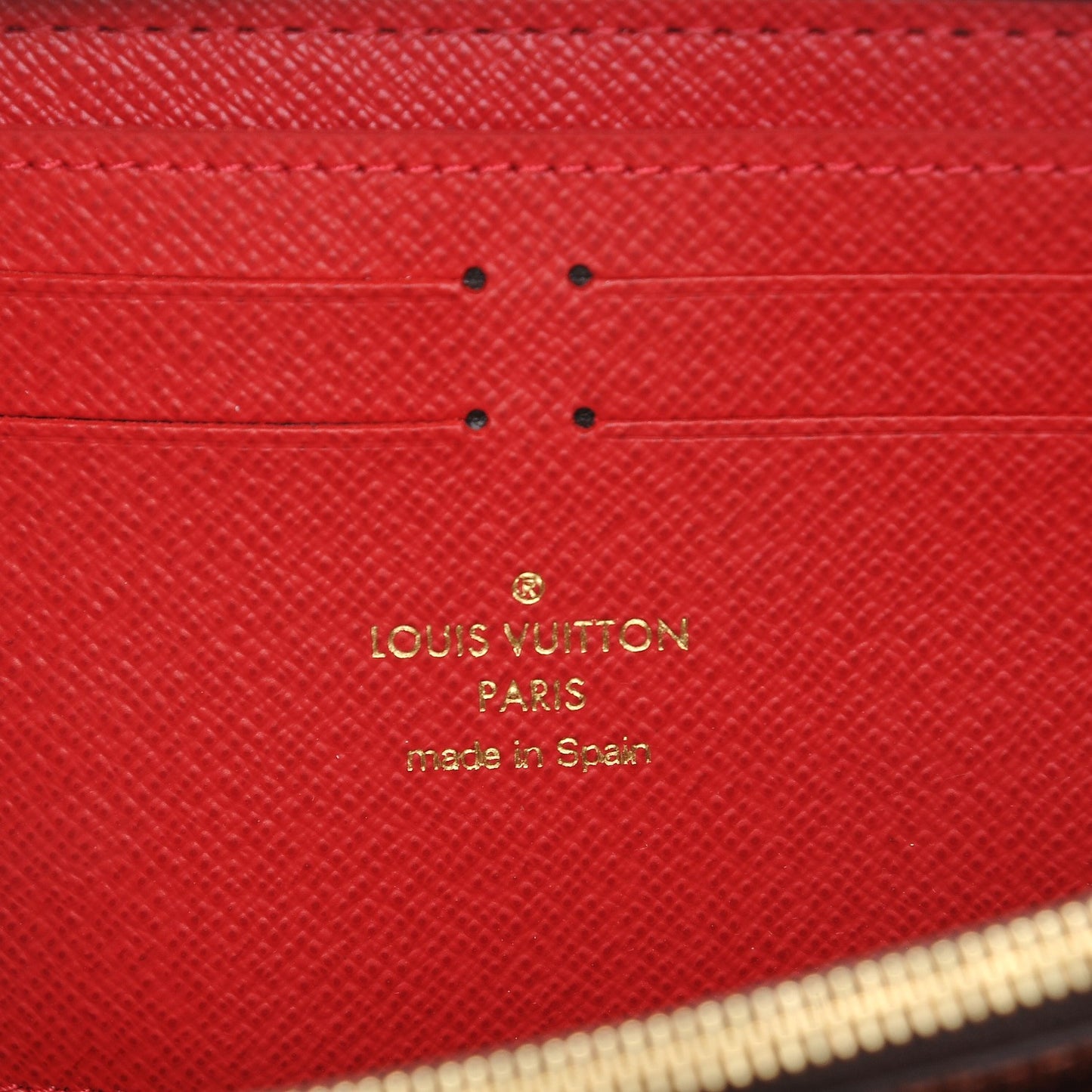 Damier Ebene Clemence Wallet Cherry