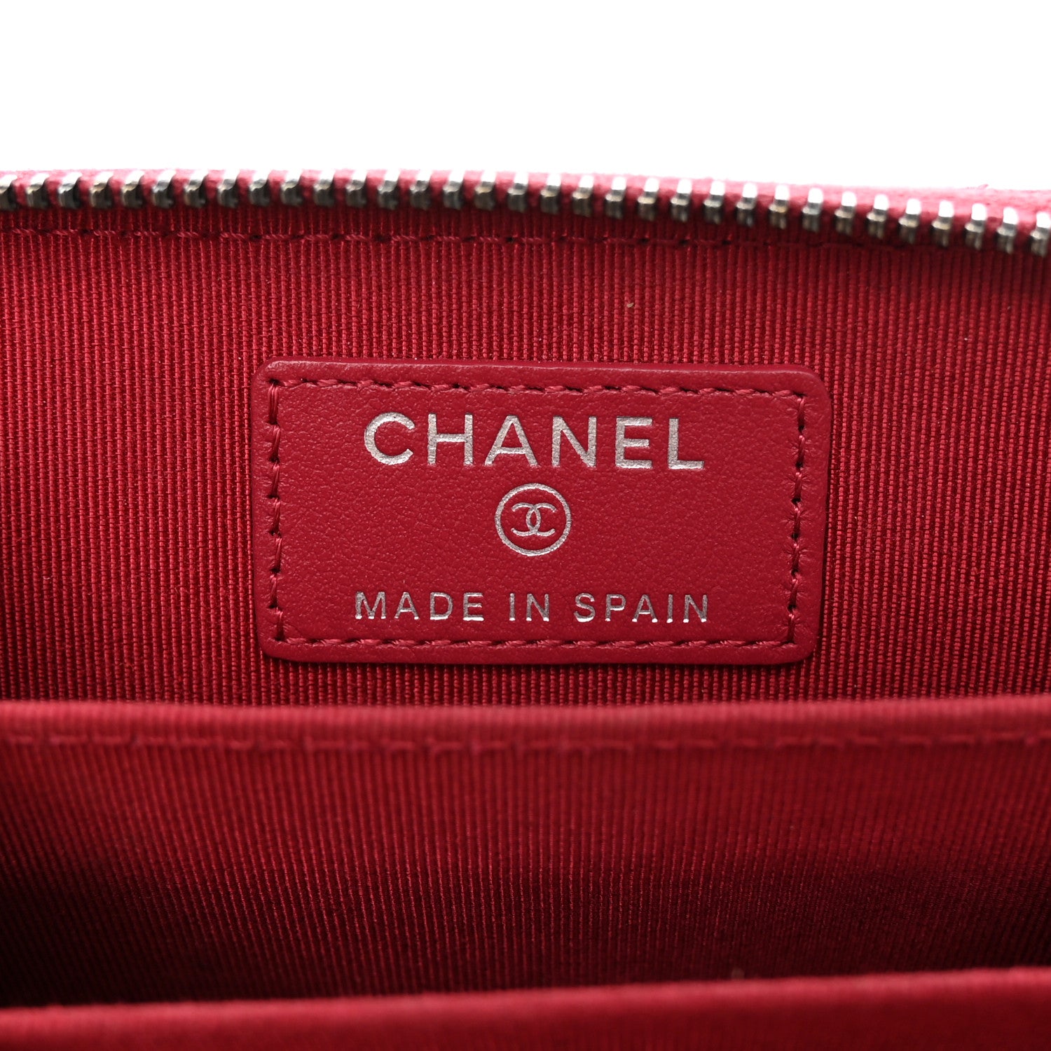 Chanel Aged Calfskin Quilted Gabrielle Zip Around Coin Purse Wallet Dark Pink 6 of 9