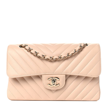 Chanel Caviar Chevron Quilted Small Double Flap Beige 1 of 11