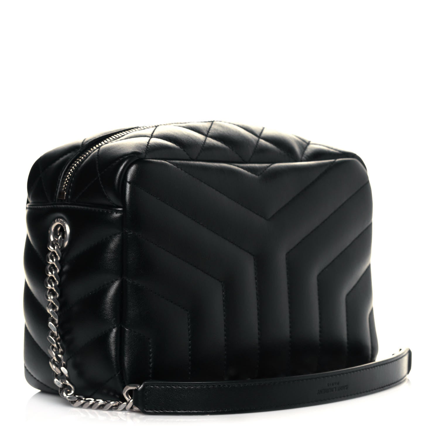 Saint Laurent Calfskin Y Quilted Monogram Small Loulou Bowling Bag Black 3 of 9