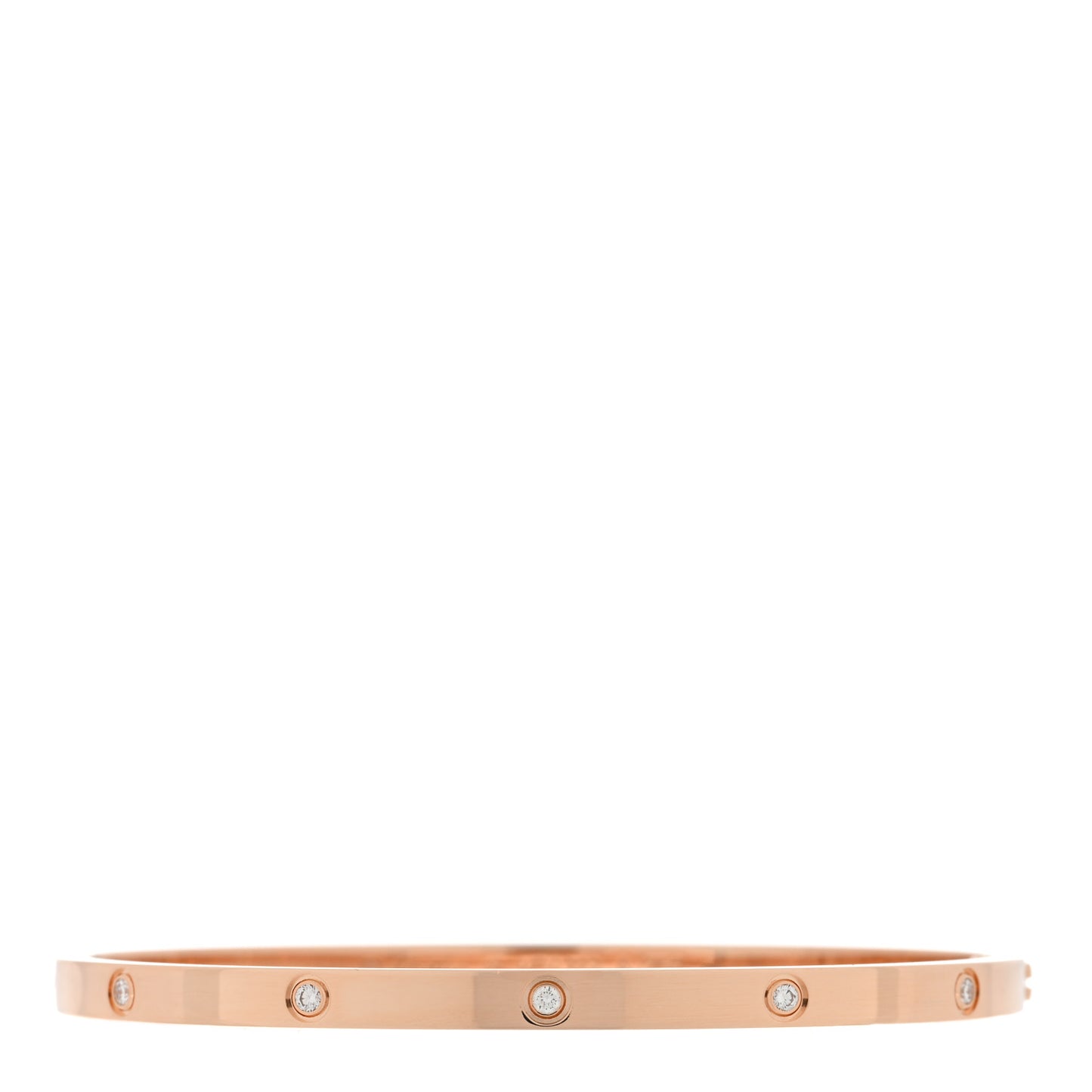 18K Pink Gold 10 Diamond Small LOVE Bracelet 17