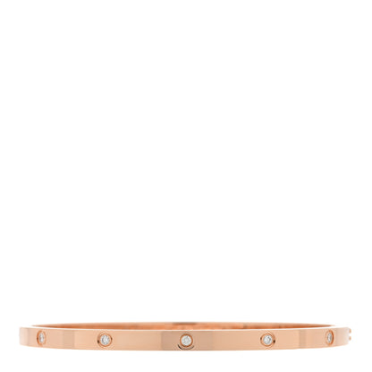 Cartier 18K Pink Gold 10 Diamond Small LOVE Bracelet 17 1 of 5