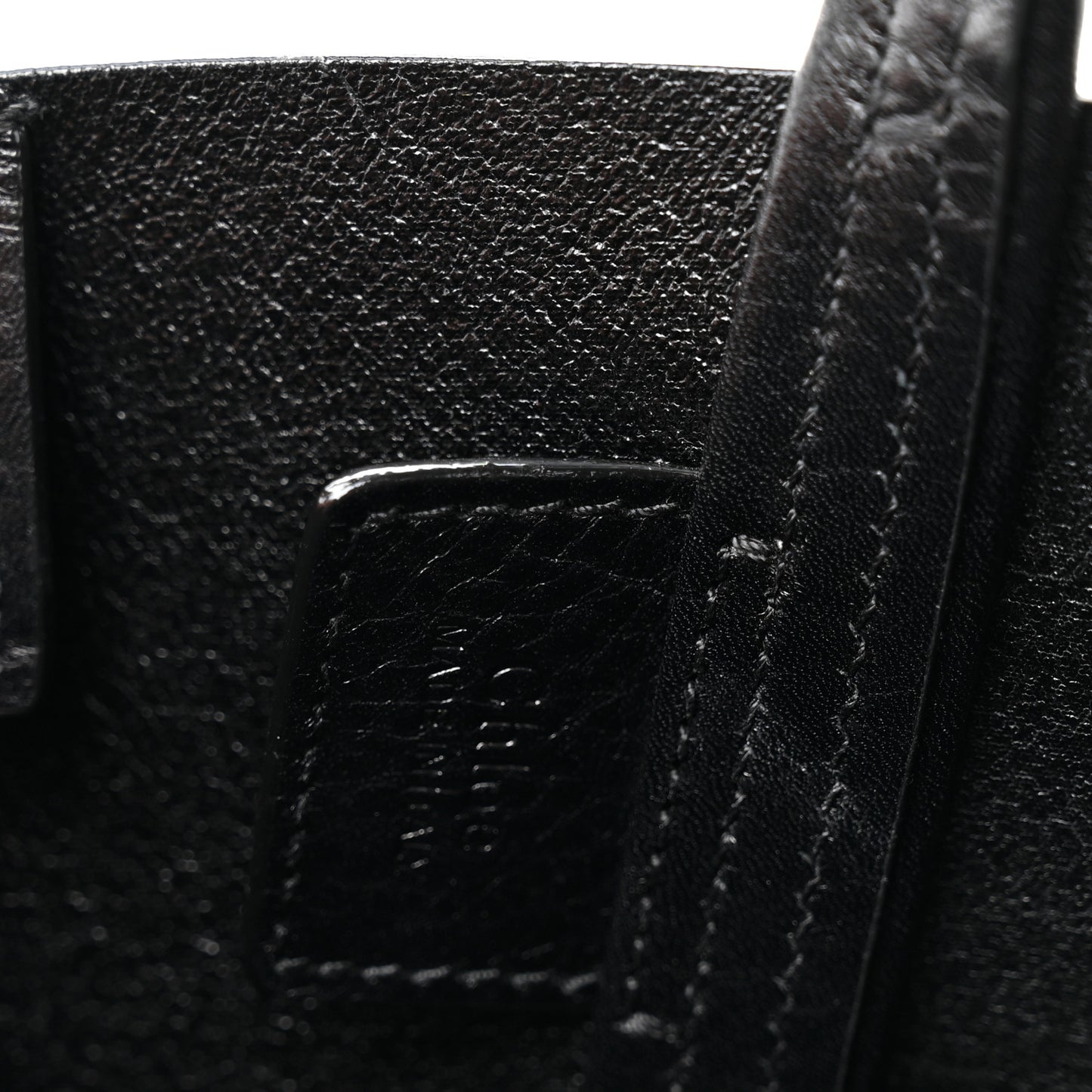 Grained Calfskin Small Spin Tote Black