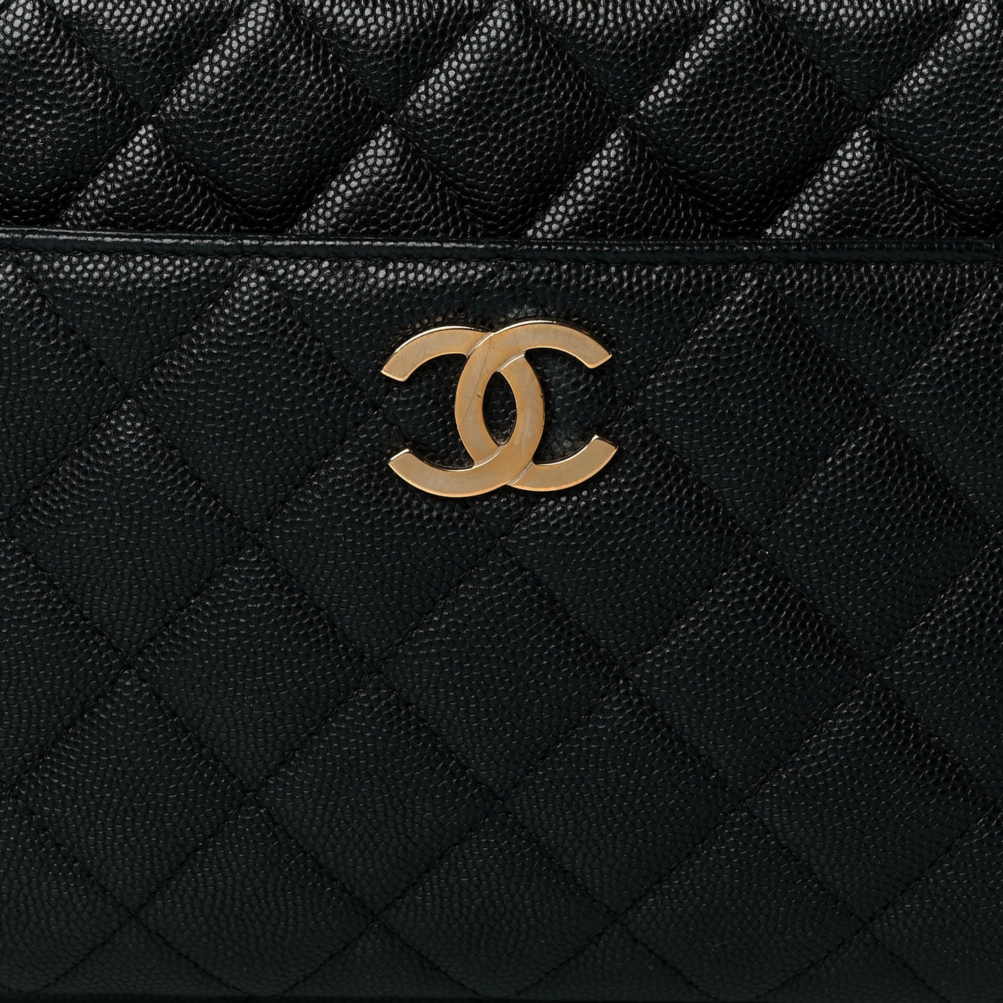 Caviar Quilted Camera Case Black