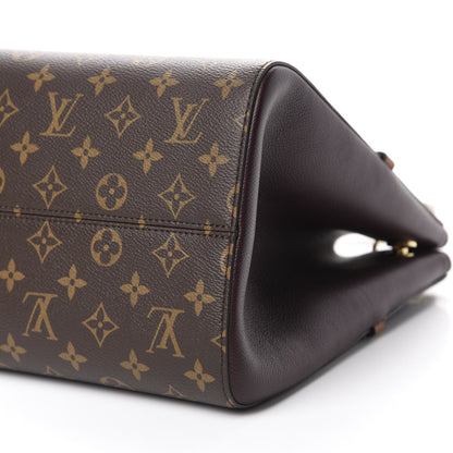 Louis Vuitton Calfskin Monogram Fold Tote MM Black Wine Cream 7 of 10