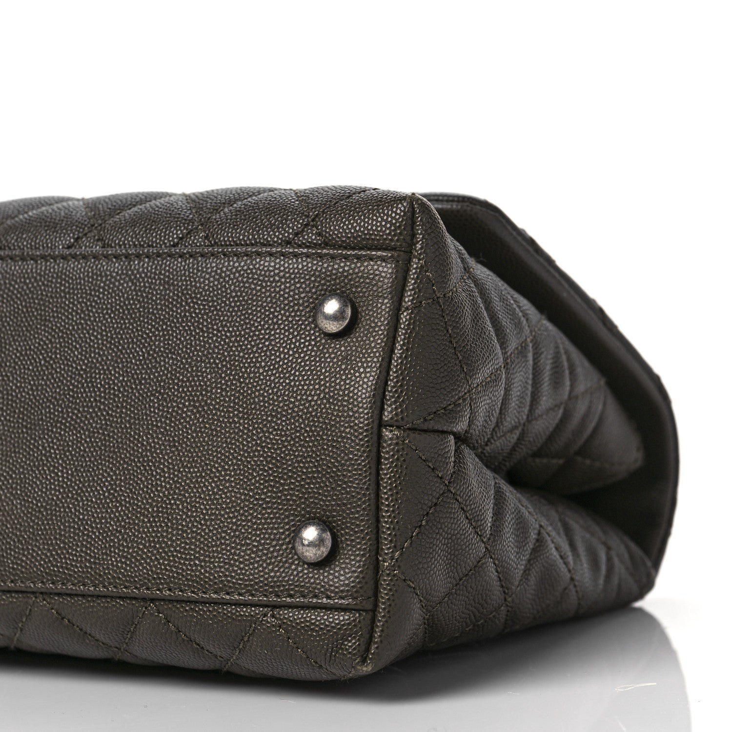 Chanel Caviar Lizard Quilted Small Coco Handle Flap Dark Grey 8 of 9
