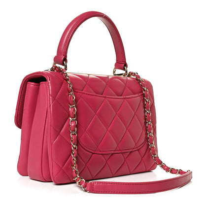 Chanel Lambskin Quilted Small Trendy CC Flap Dual Handle Bag Dark Pink 2 of 11